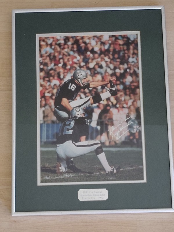 GEORGE BLANDA Signed 8x12 Photo Oakland Raiders HSU Eureka Inn 7th Auction 1992