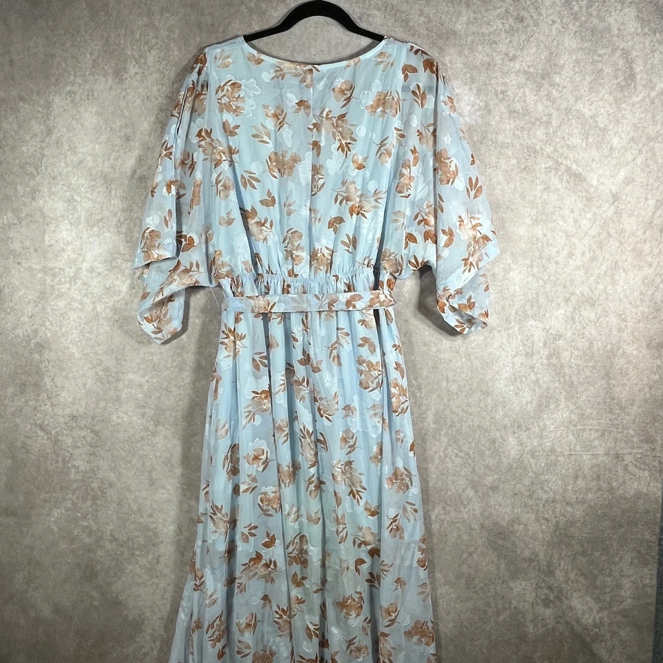 Baltic Born Maxi Dress Womens 2XL Light Blue Floral Boho Flowy Wedding Guest - Image 4 of 4