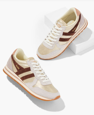 Gola Daytona Blaze Sneakers, Gold/Dark Brown/Cameo