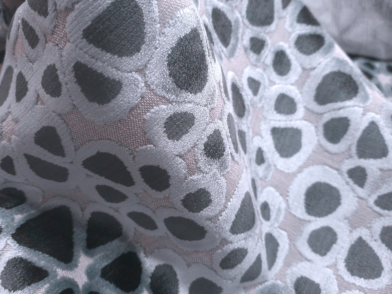 Villa Novo/Romo Cut Velvet Petals "FARA" in Chambray 1Yard 34 Inches Lucious! - second product detail image