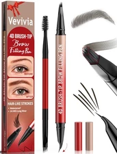 Vevivia Eyebrow Pencils for Women - Eyebrow Pen with 4D Brush-Tip  Curved Tip...