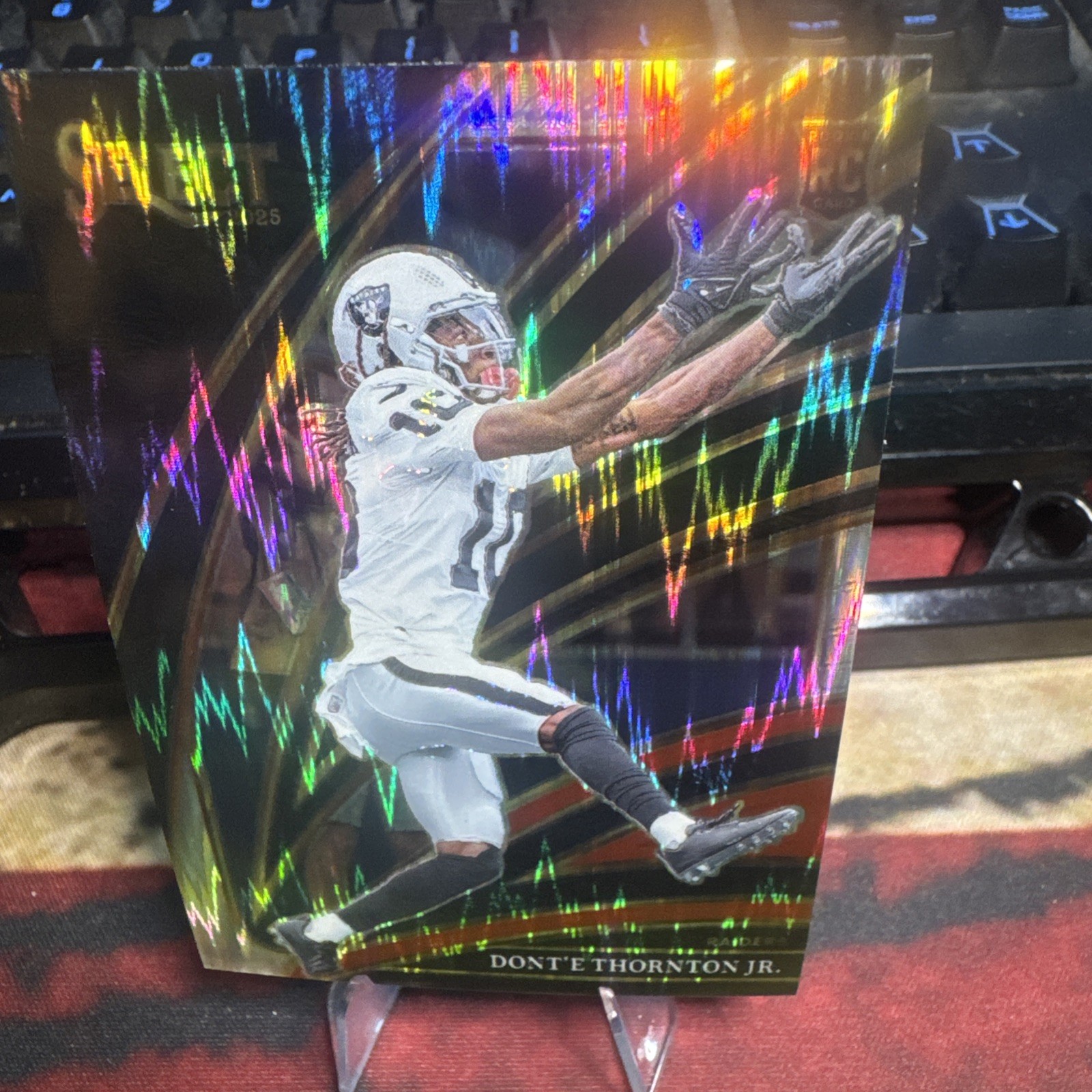 2025 Panini Select #206 Dont'e Thornton Jr. Red and Black Prizm Shock