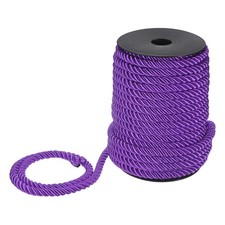 22 Yards Soft Twisted Rope Trim, 8mm Dark Purple Polyester Cord for DIY Craft