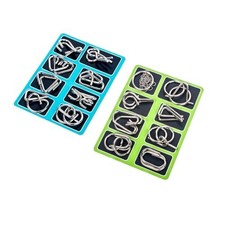 16PCS Metal Wire Puzzle Set IQ Brain Teaser Mind Game Fidget Toy with Pouch