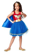 DC Comics Mujer Maravilla Niño Halloween Disfraz Tutú Vestido Grande 8-10 #5431