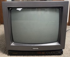 Toshiba 13 Color CRT TV Blackstripe Wood Grain Vintage Retro Gaming Tested