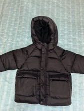 Zara Kids Black Puffer Jacket Hooded Coat Siz...