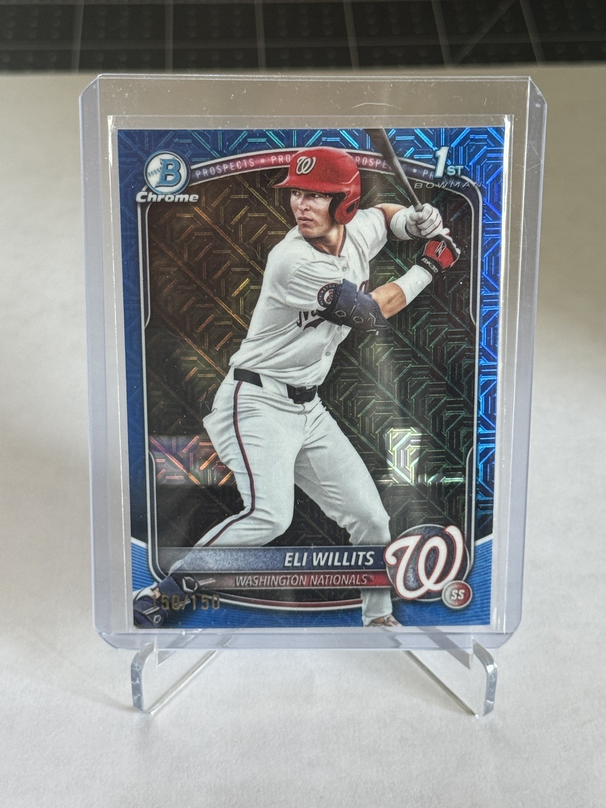 2025 Bowman Draft Chrome Eli Willits 1st Blue Mojo Refractor 150/150