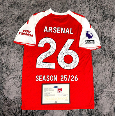 Arsenal FULL 2025 SIGNED Team Squad Signature Jersey/Shirt + COA 25/26
