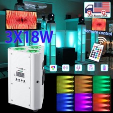 Wireless 3 18W RGBWA UV 6in1 LED Battery Uplight For Party Wedding Dj Lighting