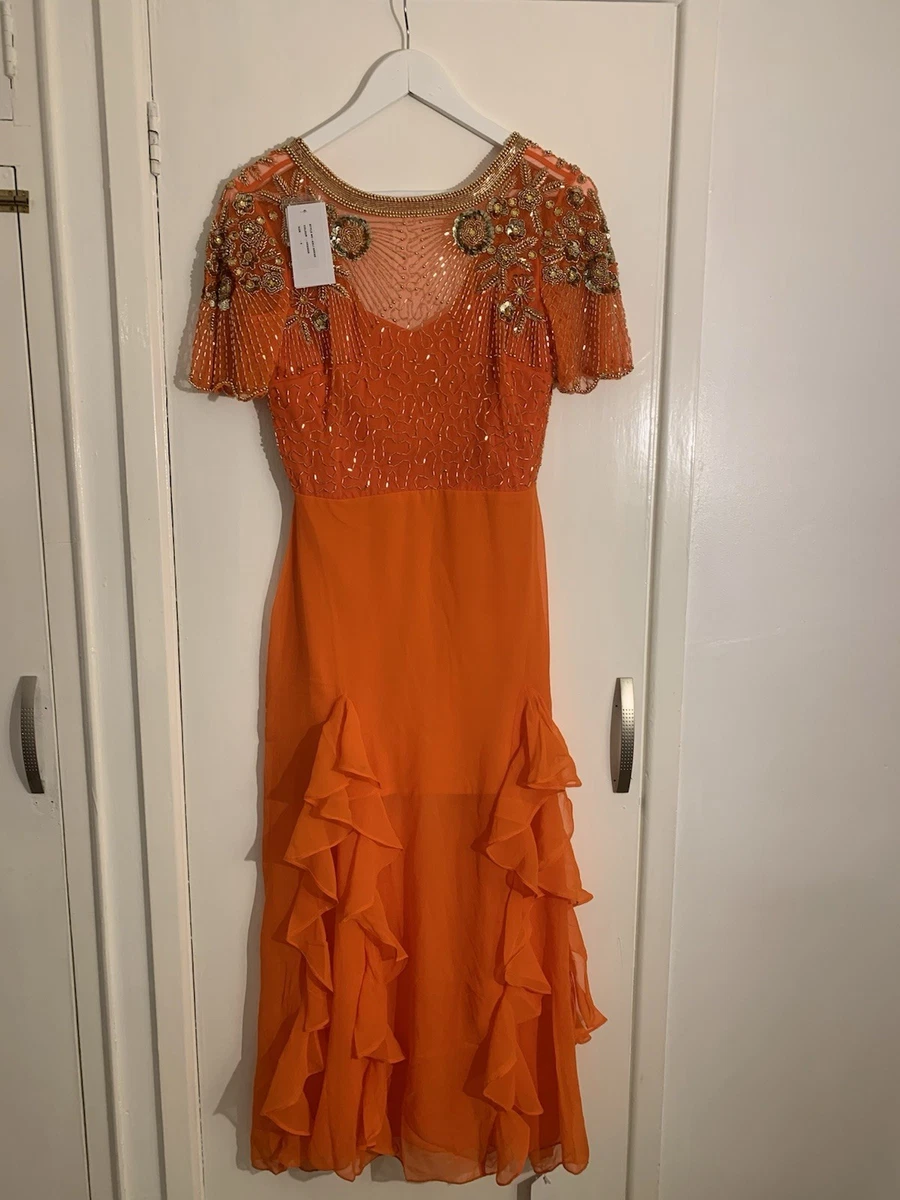 open lace back dress Vargas Orange Mini Dress
