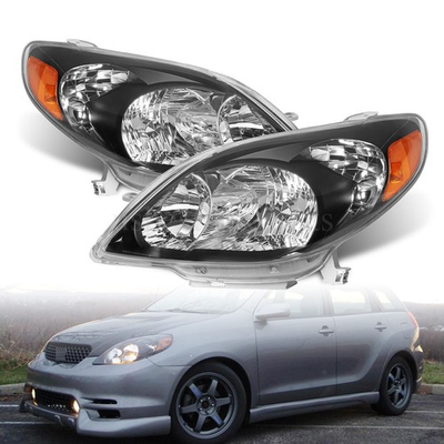 #ad Black Headlights Left amp; Right For 2003 2008 Toyota Matrix JDM Headlamps $132.99
