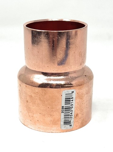 2" x 1 1/2" C X C Copper Reducer Coupling, LF Pressure Reducing Fitting W/ Stop