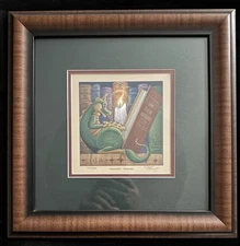 Framed RANDAL SPANGLER Numbered & Signed MIDNIGHT STORIES 14x14 Inches DRAGLINGS