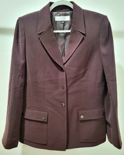 CLASSIC Tahari Fully Lined Warm Chocolate Brown Blazer Double Pocket Size 6