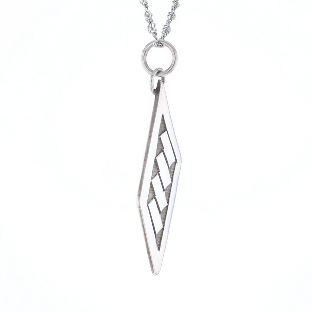 Silver Native Rectangle Overlay Pendant GV147413 - image 12