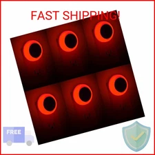 KINUR 6 Pack Red LED Plug into Wall with Dusk to Dawn sensors Plug in Night Ligh