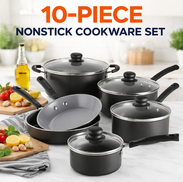 Primaware 10-Piece Ceramic Cookware Set – Nonstick Kitchen Set