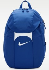 Mochila Nike Academy Team, 30L, bolsa de viaje azul real/blanco para libros
