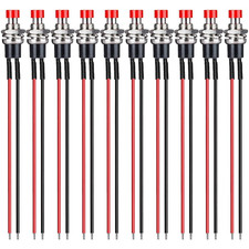 10pcs 7mm 3V-6V-12V-24V-230V/1A Prewired Mini Momentary Push Button,SPST Nomal O