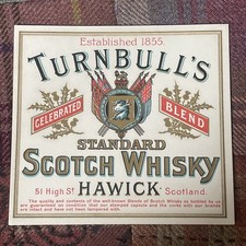 Turnbull&rsquo;s Celebrated Brand Standard Scotch Whisky Label 51 High Street Hawick
