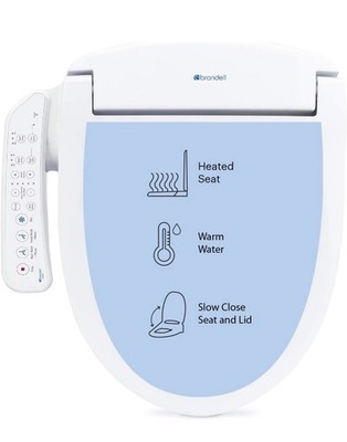 Brondell Swash SE400 Electric Toilet Seat - White- Round
