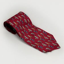 Vintage Brooks Brothers Makers Red Golf Print 100 Silk Necktie Tie
