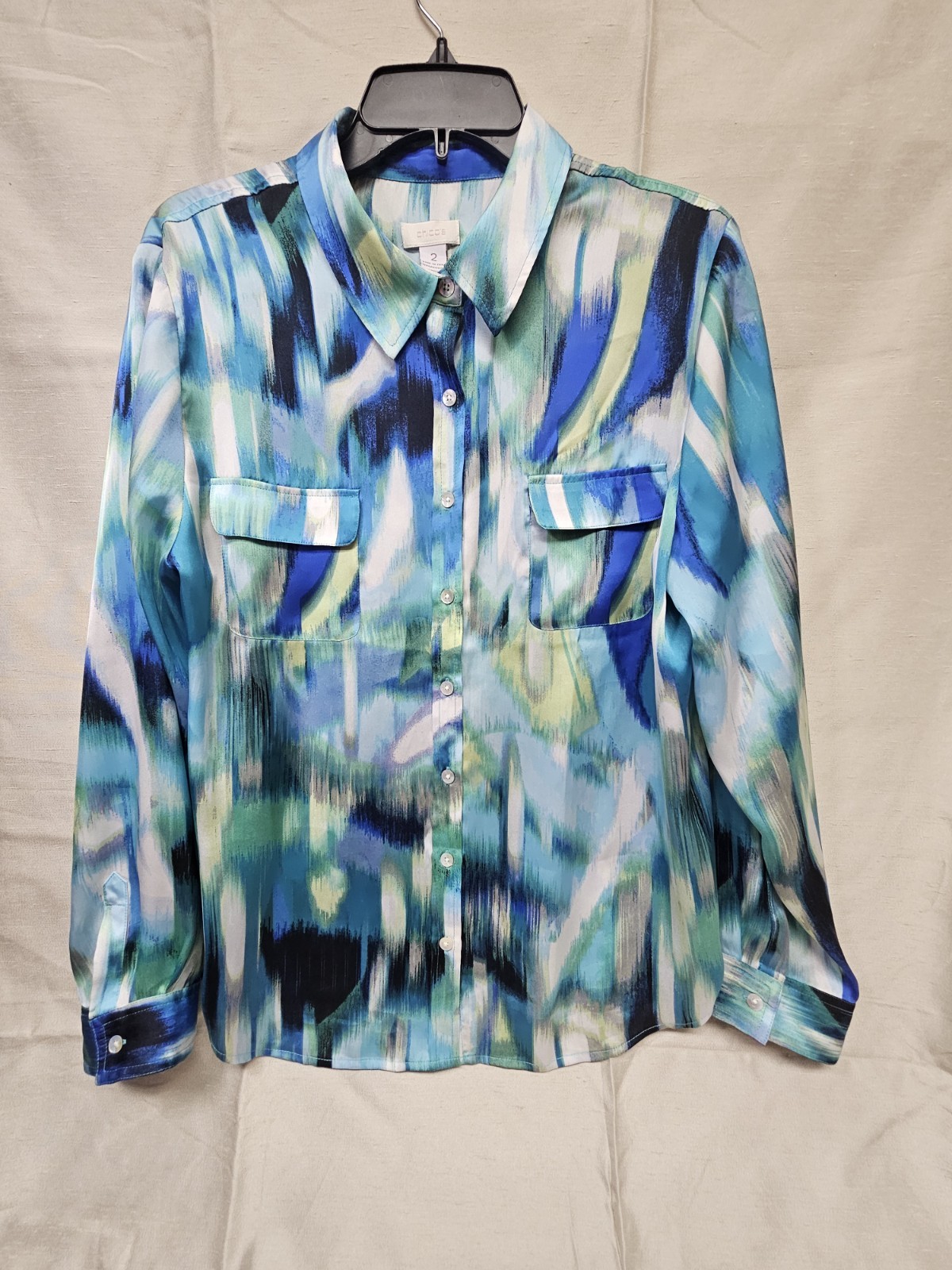 Chicos Women's Multicolor Lightweight Button Down… - image 1