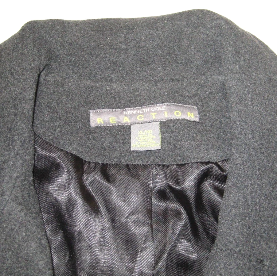 MEN'S PRE OWNED KENNETH COLE REACTION XL WOOL PEA COAT - Image 3 of 4