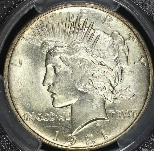 1921 PEACE DOLLAR HIGH RELIEF PCGS MS 63 FROSTED UNCTUOUS WHITE SATIN LUSTER