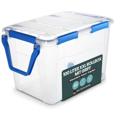 Kreher® Wasserdichte Box (IP67) mit Deckel und Rollen 100L Volumen (Set wählbar) - Bild 1 von 4
