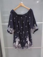 Farm for Anthropologie (Farm Rio) Linen Blend Embroidered Shorts Romper Size M