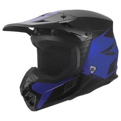 LS2 Coz Roar Moto Helmet Gloss Black Blue XL