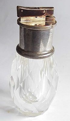 crystal cigarette lighter Large Mid Century Modern Faceted Hexagonal Heavy Insert the cigarette lighter in the car power outlet Vintage Crystal Lighter, Glass Crystal