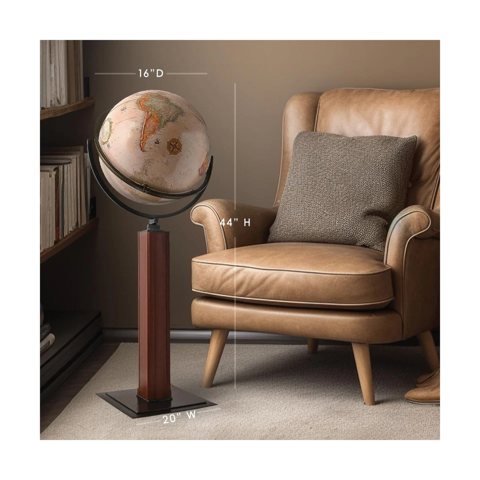 Globo de aterrizaje geográfico Waypoint, 16” diámetro globo decorativo, multi-dir Foto 4 de 4