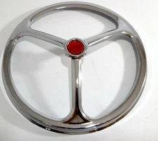 Single Red Dot 7 Inch Chrome Headlight Covers Lucas Tri Bar 