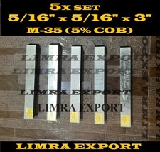 5 PCS SET 5/16" x 5/16" x 3" HSS Square Tool Bit M-35 (5% Cob) Lathe Fly Cutter