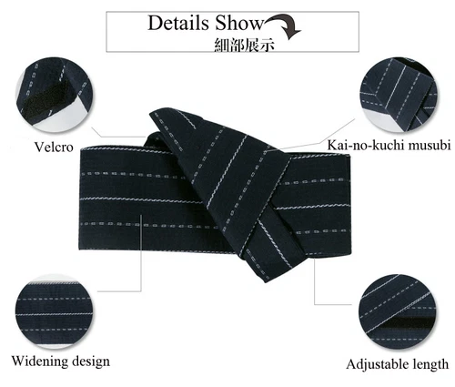 Cintura Kimono Uomo Giapponese Yukata Rigida Kaku Obi - Foto 3 di 9