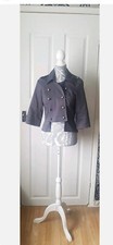 Ladies New Charcoal Grey Military Jscket Size 8