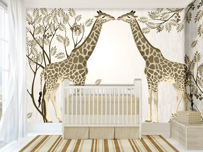 3D Giraffe Tree ZHUA1476 Wallpaper Wall Murals Removable Self-adhesive Zoe