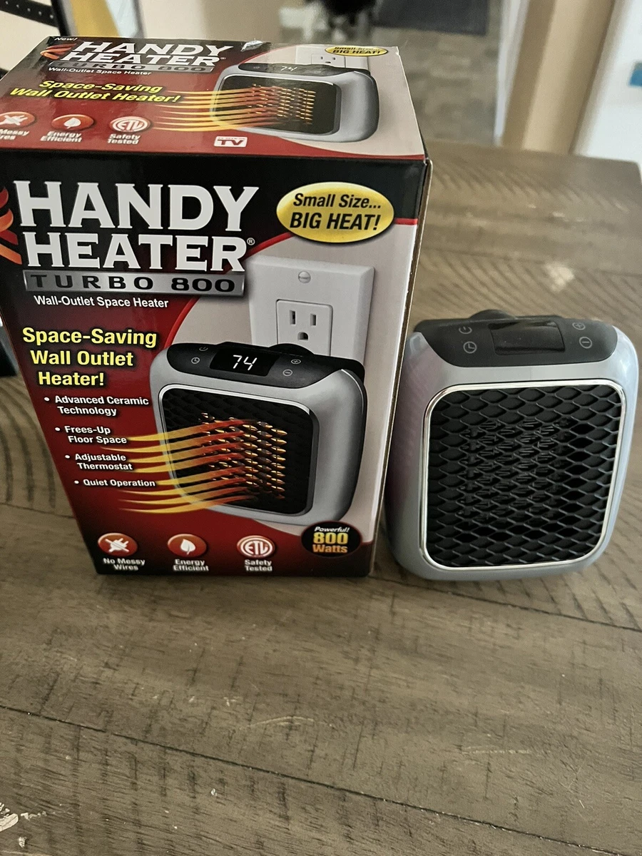 NIB Handy Heater Turbo 800W Wall Outlet Space Heater Ceramic Energy  Efficient