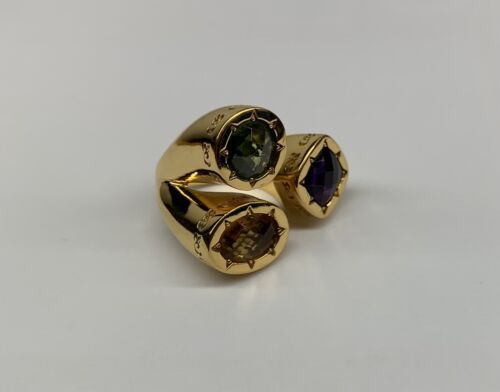 Rebecca Amethyst Peridot & Citrin Ring Größe 5,5 Hergestellt in Italien - Bild 3 von 9