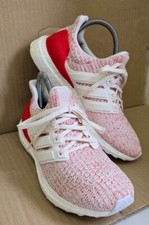ADIDAS ULTRA BOOST 4.0 TRAINERS SIZE UK 5 CHALK & RED ULTRABOOST EXCELLENT 