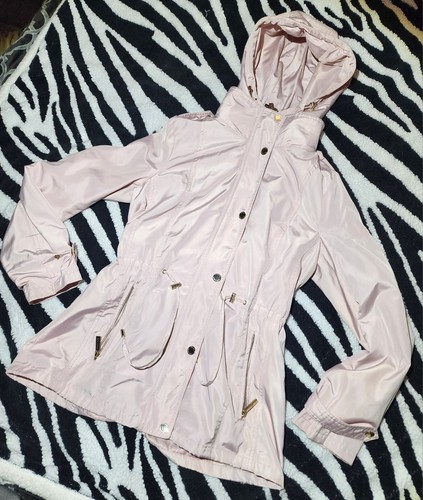 NEW Michael Kors Women's Light Pink Hooded Rain Jacket Small - Picture 3 of 12