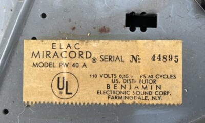 ELAC Miracord 40A record changer - for parts (1 of 2) | eBay
