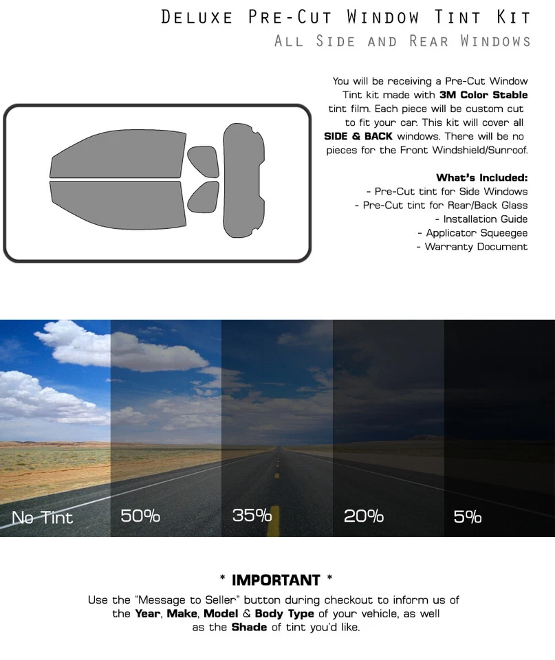 3M цвет стабильный PreCut окна оттенок стекла пленка для Scion iQ 2012-2014 - Изображение 3 из 4