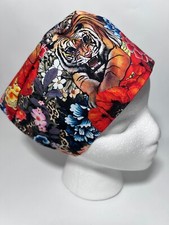 TIGER SCRUB CAP CHEMO HAT NURSE DOCTOR FAST SHIP FLORIDA SELLER ANIMAL
