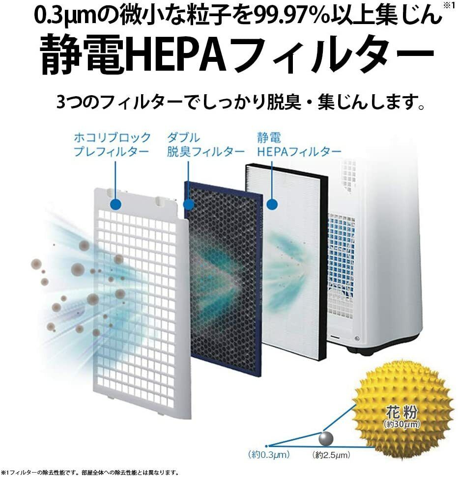 Sharp Humidifying Air Purifier Plasmacluster 7000 Standard KC-J50-W From  Japan