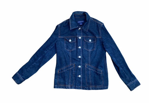 Petite Button Denim Coat Jacket 