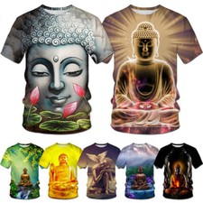 3D womens/mens Short Sleeve T-Shirt Casual Tops Tee Buddha Shakyamuni Loves